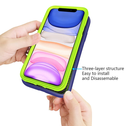 For iPhone 11 Wave Pattern 3 in 1 Silicone+PC Shockproof Protective Case, For iPhone 11