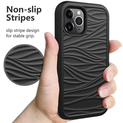 For iPhone 12 Pro / 12 Max Wave Pattern 3 in 1 Silicone+PC Shockproof Protective Case, For iPhone 12 / 12 Pro