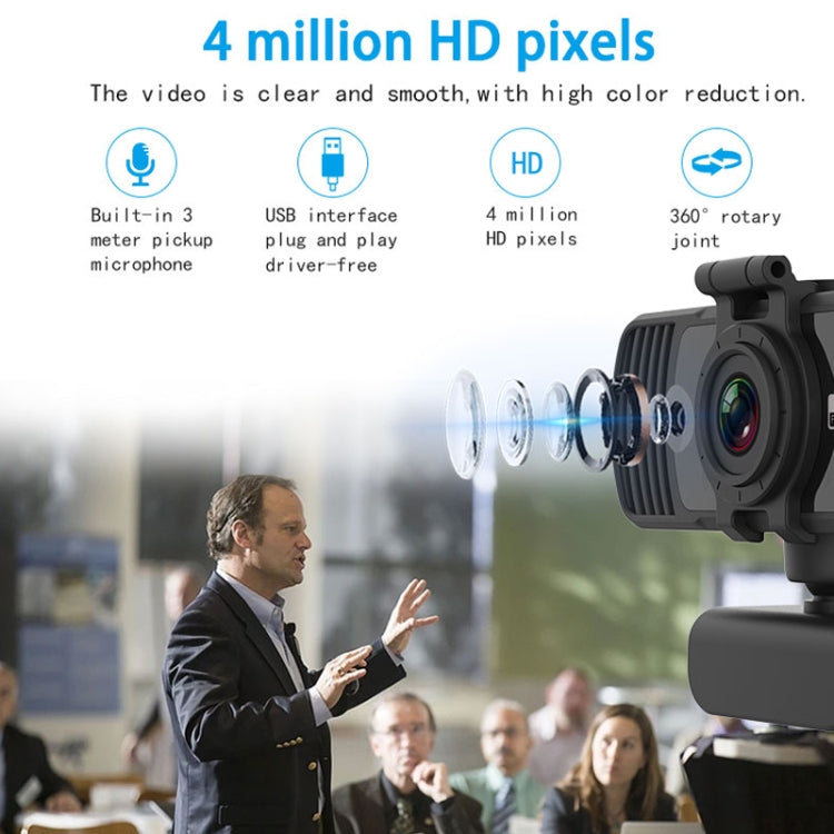 Richwell PC-06 Mini 360 Degrees Rotating 4.0 MP HD Auto Focus PC Webcam with Noise Reduction Microphone