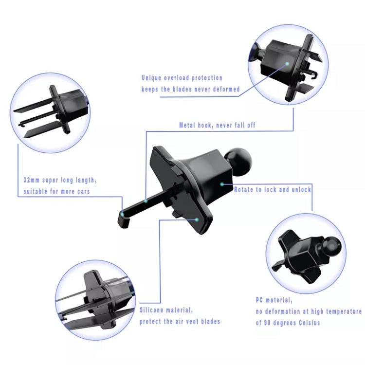 A190+X158 Car Phone Holder Air Vent Mini Hook Mount Phone Holder, A190+X158