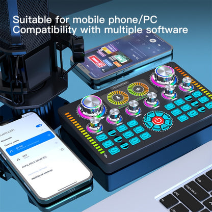 Tarjeta de sonido Q7 para transmisión en vivo y mezclador de audio para grabación en vivo, Q7