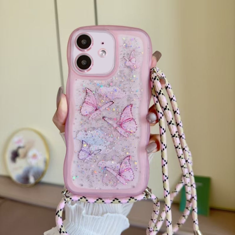 Crossbody Wave Edge Butterfly TPU Phone Case, For iPhone 11