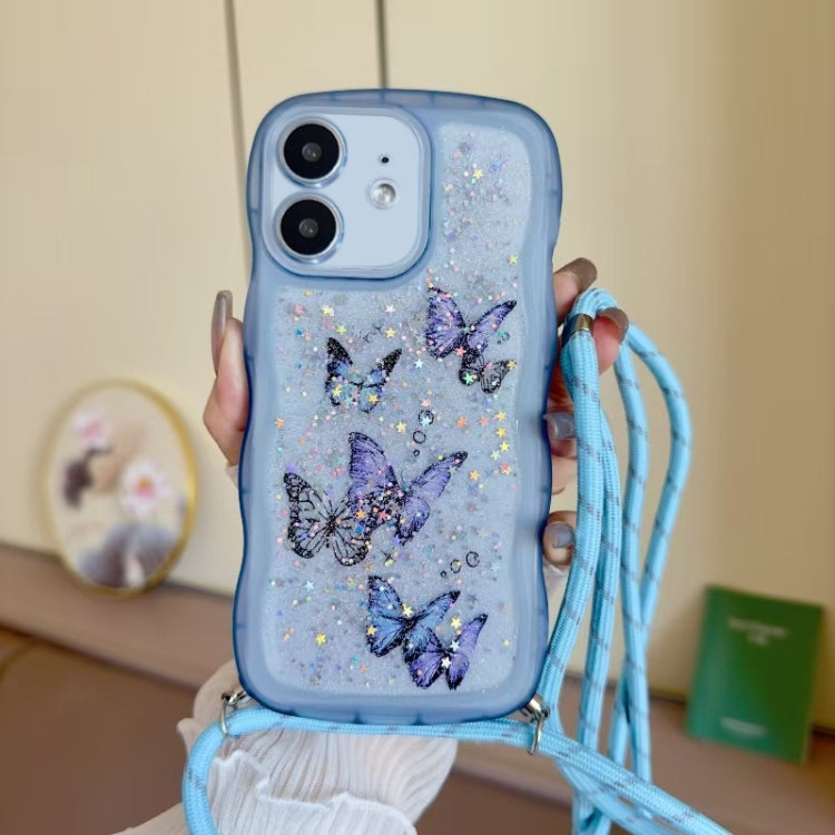 Crossbody Wave Edge Butterfly TPU Phone Case, For iPhone 11