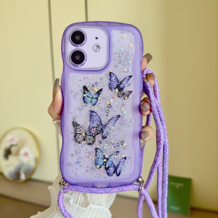Crossbody Wave Edge Butterfly TPU Phone Case, For iPhone 11