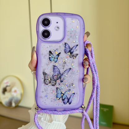 Crossbody Wave Edge Butterfly TPU Phone Case, For iPhone 11