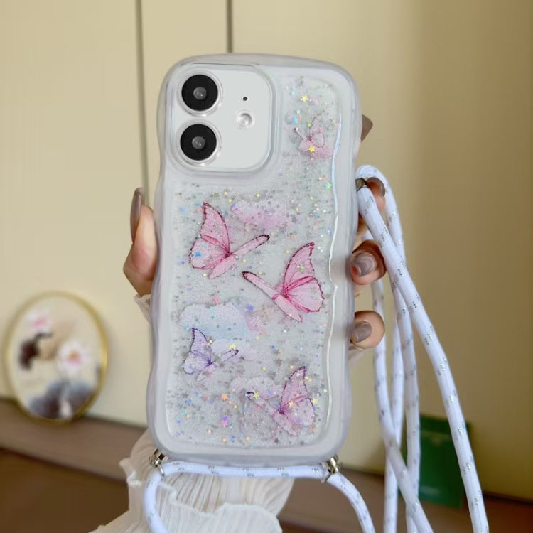 Crossbody Wave Edge Butterfly TPU Phone Case, For iPhone 11