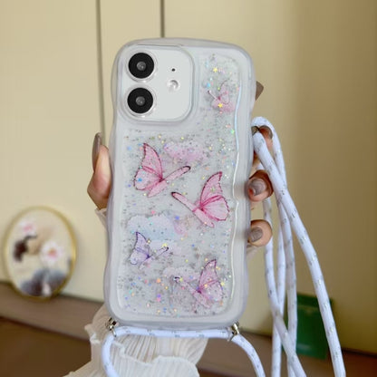 Crossbody Wave Edge Butterfly TPU Phone Case, For iPhone 11