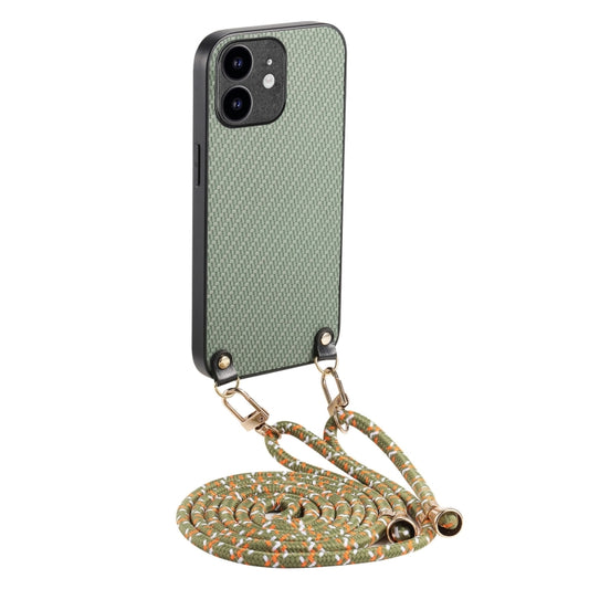 Carbon Fiber Texture Leather Back Phone Case with Crossbody Strap, For iPhone 11, For iPhone 11 Pro, For iPhone X / XS, For iPhone XR, For iPhone XS Max, For iPhone 7 Plus / 8 Plus, For iPhone 6 Plus / 6s Plus, For iPhone 6 / 6s