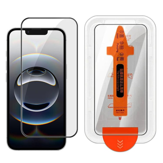 Easy Install Box Dust-Free Clear Screen-printed HD Tempered Glass Film, For iPhone 17e / 16e, For iPhone 17 Pro Max, For iPhone 17 Pro, For iPhone 17, For iPhone Air, For iPhone 16 Pro Max, For iPhone 16 Pro, For iPhone 16 Plus, For iPhone 16          ...