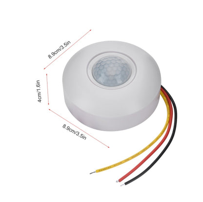 Interruptor de sensor de movimiento PIR infrarrojo de 12 V con retardo de detección de 360 ​​grados para luz de techo LED