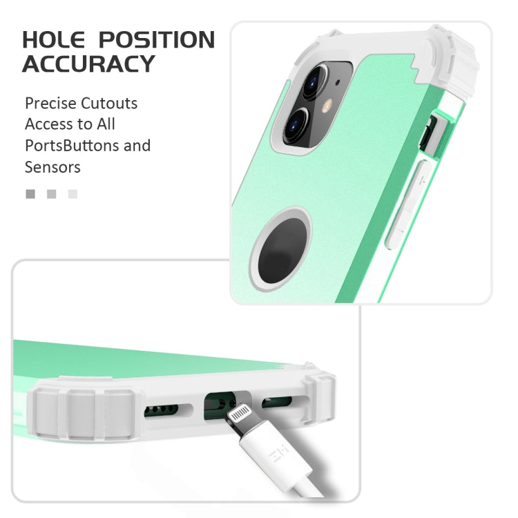 For iPhone 11  PC+ Silicone Three-piece Anti-drop Mobile Phone Protection Bback Cover, For iPhone 11