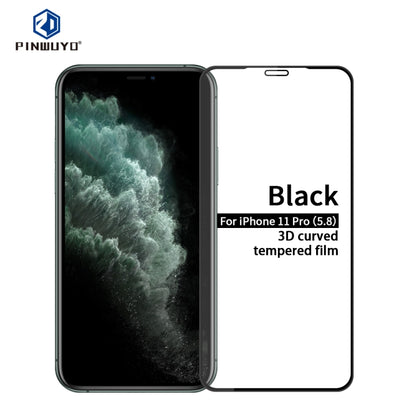 PINWUYO 9H 3D Curved Tempered Glass Film, For iPhone 11 Pro, For iPhone 11 Pro Max, For iPhone 11