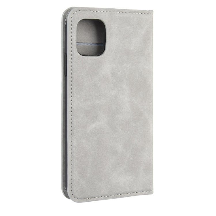 For iPhone 11   Retro-skin Business Magnetic Suction Leather Case with Purse-Bracket-Chuck, For iPhone 11
