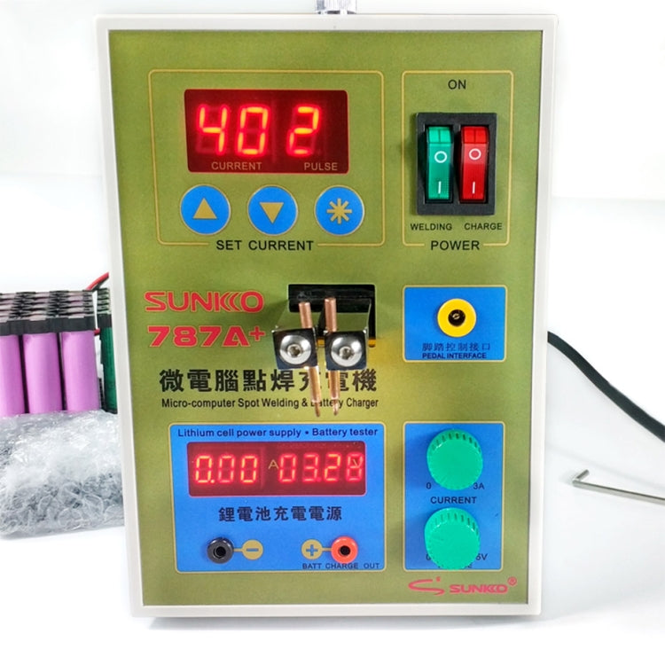 Soldadora por puntos de batería SUKKO LED Pulse + Máquina de soldadura por puntos Micro-computer con luz LED + Abrazadera de batería, Enchufe europeo de 220 V