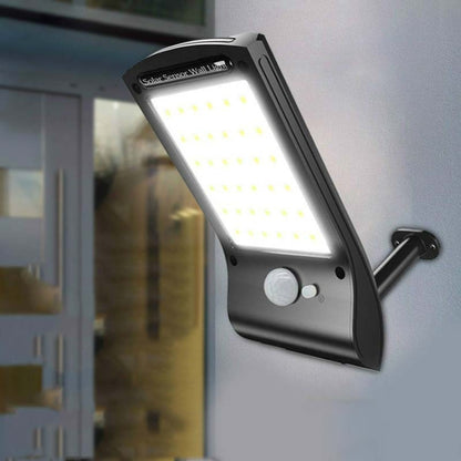 Luces solares para exteriores, 36 LED, lámpara solar superbrillante, 280 LM, sensor de movimiento, luces de seguridad, luces de pared flexibles, inalámbricas e impermeables.