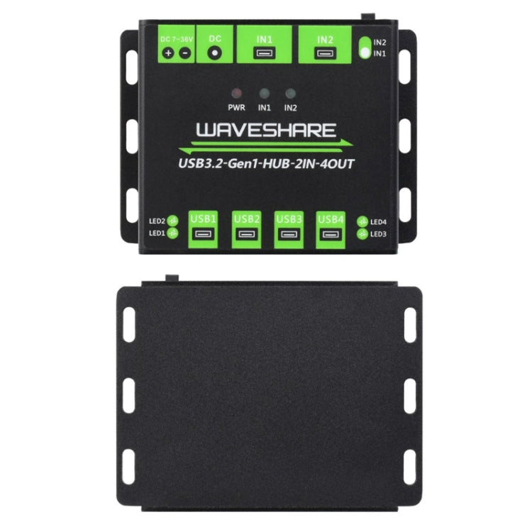 Concentrador USB Waveshare 23929, con 4 puertos USB 3.2 extensibles, hosts duales conmutables, múltiples protecciones, 23929