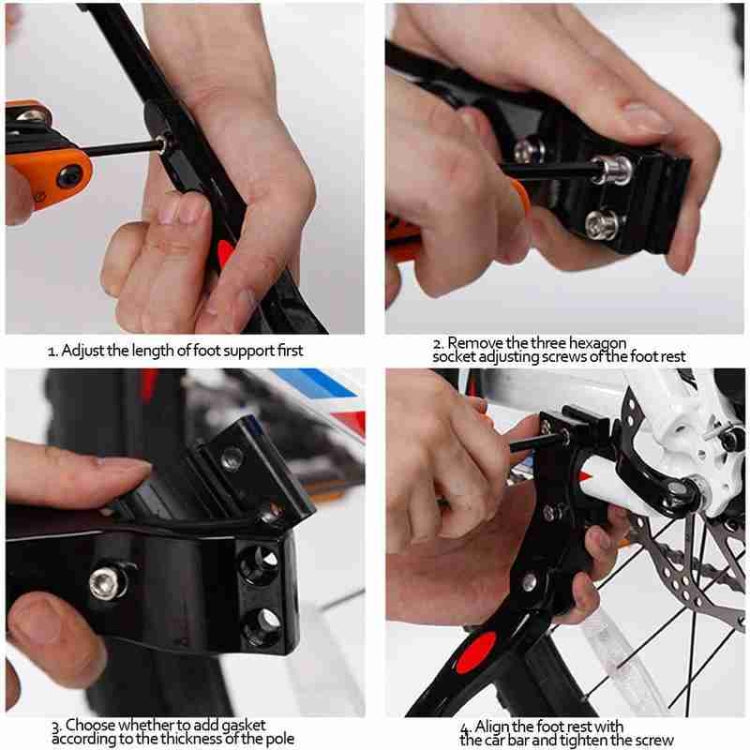 Bicycle Mountain Bike 26 Inch Aluminum Alloy Single Support Car Ladder Foot Support Parking Rack, 26 Inch Black