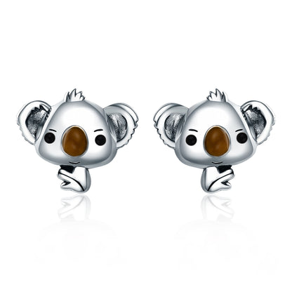 Koala Sterling Silver Ladies Gemstone Earrings, SCE381