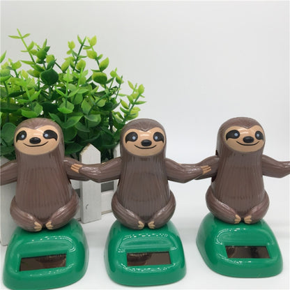 Novelty Solar Toys Plastic ABS Sloth Solar Powered Dancing for Car Decoration, Sloth