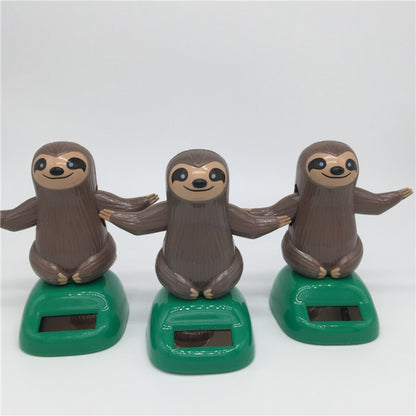 Novelty Solar Toys Plastic ABS Sloth Solar Powered Dancing for Car Decoration, Sloth