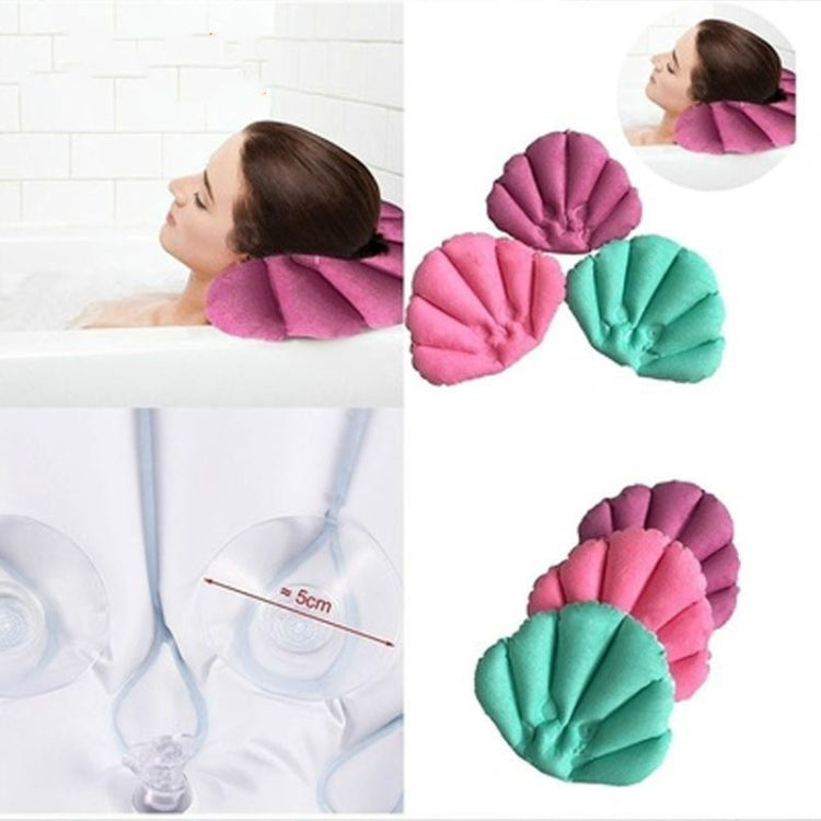 Shell Shaped Soft Bathroom Pillow Home Comfortable Spa Inflatable Bathtub Cushion, Random Color Delivery, Spa Inflatable Bathtub Cushion