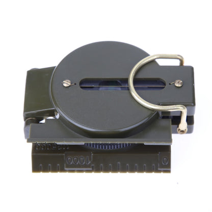 Brújula portátil plegable con lente verde militar, multifunción, miniherramienta para acampar, escalar y exteriores, verde militar