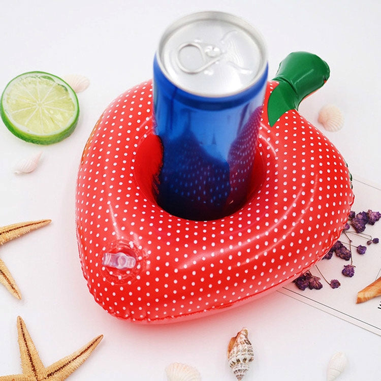 2 PCS Strawberry Shape Inflatable Coaster Floating Water Drink Cup Holder, Strawberry