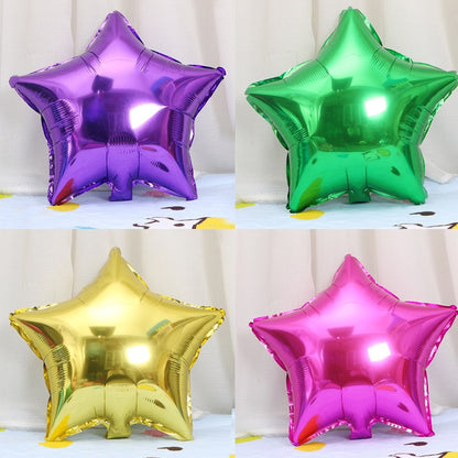 26 PCS 18 Inch Star-Shaped Aluminum Foil Balloon Holiday Domestic Aluminum Foil Balloon Decoration, Random Color Delivery, Aluminum Foil Balloon