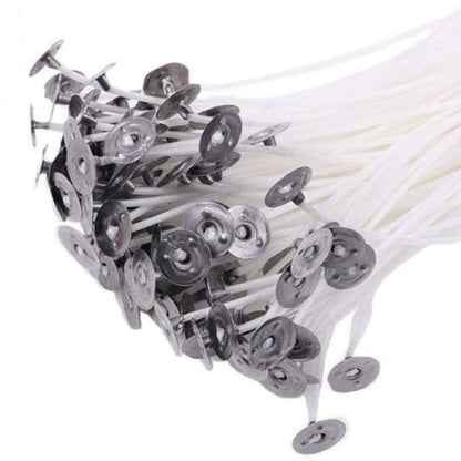 2 juegos de mechas para velas de algodón tejido con mantequilla, mechas para velas