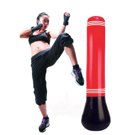 Saco de boxe insuflável em PVC para adultos e crianças, estilo coluna, altura: 1,5 m.