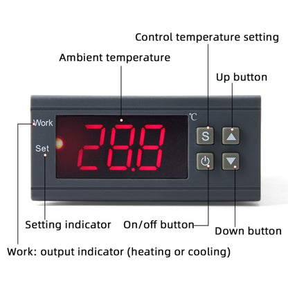 MH-1210W Digital LCD Temperature Controller Thermocouple Thermostat Regulator with Sensor Termometer, Temperature Range: -50 to 110 Degrees Celsius, MH-1210W