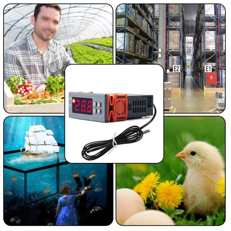 MH-1210W Digital LCD Temperature Controller Thermocouple Thermostat Regulator with Sensor Termometer, Temperature Range: -50 to 110 Degrees Celsius, MH-1210W