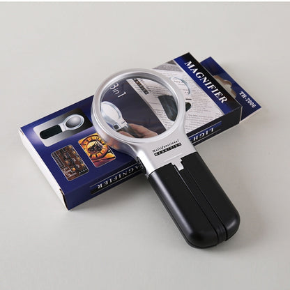 Th7006 Multi-Function Folding Magnifying Mirror With LED Lamp Hold Bracket Two-Purpose Reading Repair Acrylic 3 Times Magnifier, Th7006