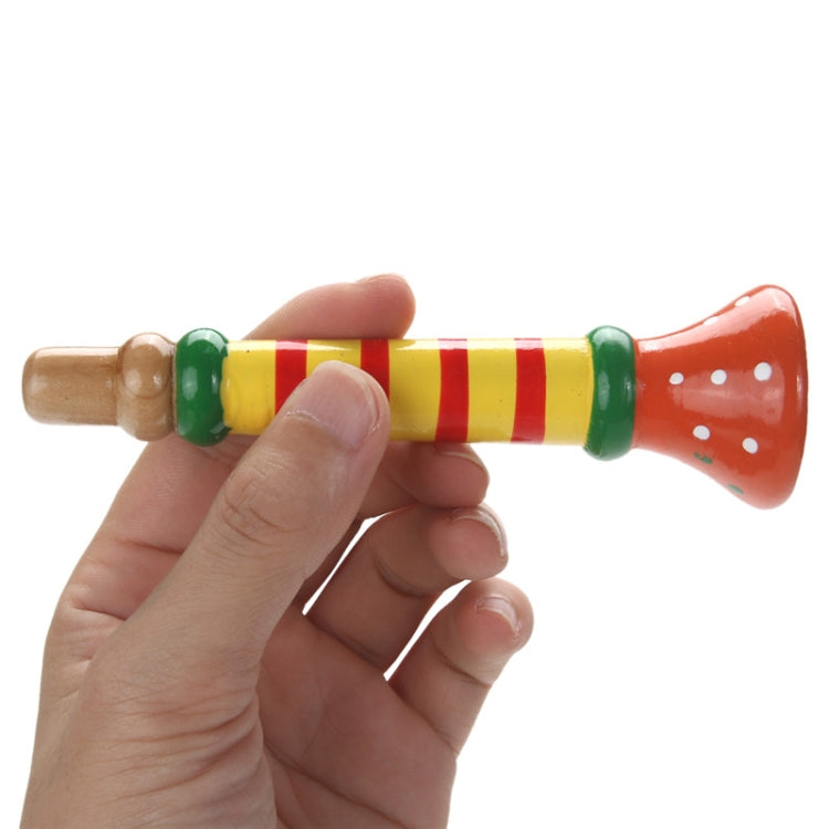 Cartoon Wooden Trumpet Toy Children's Puzzle Early Teaching Instrument, Color Random