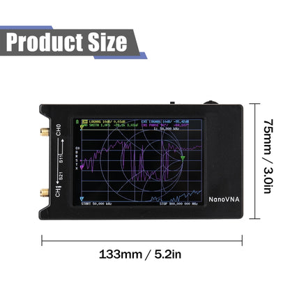 NANOVNA-H Upgraded Version 2.8 Inch TFT 50Khz-1.5Ghz Vector Network Antenna Analyzer MF HF VHF UHF With SD Card Slot Without Card, 4 Inch