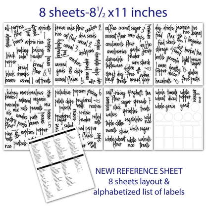 168 PCS Pantry Storage Stickers Waterproof and Oil-proof Food Label Stickers