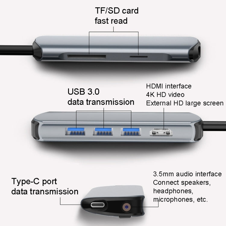 Type-C Extension Dock 8 In 1 Laptop Converter USB HUB Hub, USB HUB