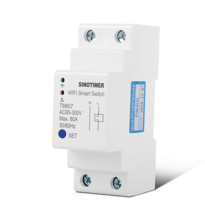 SINOTIMER TM607 Intelligent Wifi Timer Mobile App Home Rail Remote Control Time Switch 80A 85-300V, TM607