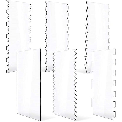 6 In 1 Clear Acrylic Cake Scraper Smoothing Tool Set, 6 In 1