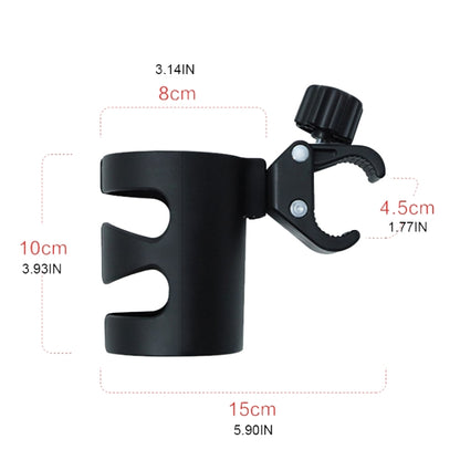 Baby Stroller Cup Holder Universal 360 Rotatable Drink Bottle Rack, Cup Holder Black
