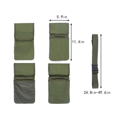 Bolsa de cintura para ferramentas de jardim em lona, ​​comprimento: 125 cm, verde.