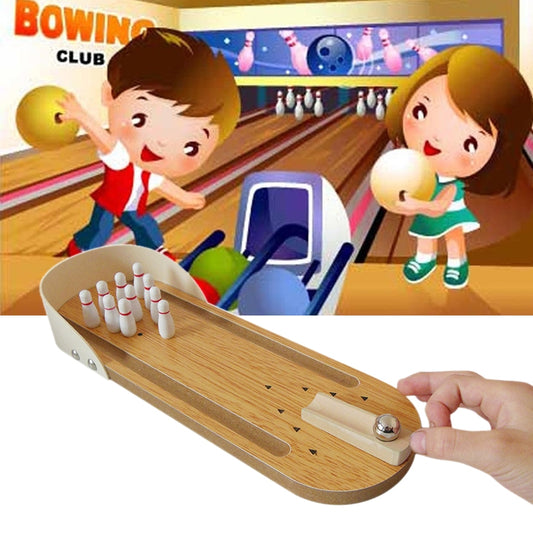 Tabletop Classic Desk Ball Toy Wooden Mini Bowling Game for Children and Adult, Size: 29.5 x 10cm, Size: 29.5 x 10cm