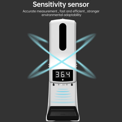 K9 Pro Handsfree Non-contact Body Light-sensitive Distance Sensor Thermometer + 1000ml Automatic Non-contact Liquid Soap Dispenser with Base Mount, K9 Pro