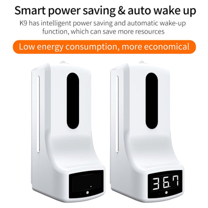 K9 Pro Handsfree Non-contact Body Light-sensitive Distance Sensor Thermometer + 1000ml Automatic Non-contact Liquid Soap Dispenser with Base Mount, K9 Pro