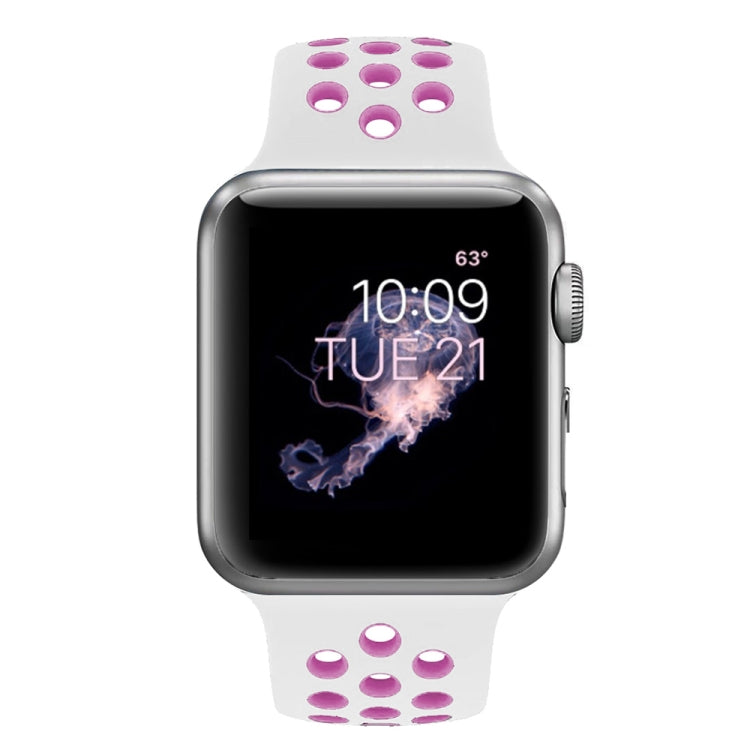 For Apple Watch Series 10 42mm / 9&8&7 41mm / SE 3&SE 2&6&SE&5&4 40mm / 3&2&1 38mm Fashionable Classical Silicone Sport Watch Band(Grey White), WA1230A, WA1230B, WA1230BG, WA1230BH, WA1230BL, WA1230BM, WA1230BR, WA1230BY, WA1230C, WA1230D, WA1230DW    ...