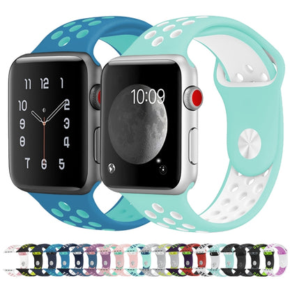 For Apple Watch Series 10 42mm / 9&8&7 41mm / SE 3&SE 2&6&SE&5&4 40mm / 3&2&1 38mm Fashionable Classical Silicone Sport Watch Band(Grey White), WA1230A, WA1230B, WA1230BG, WA1230BH, WA1230BL, WA1230BM, WA1230BR, WA1230BY, WA1230C, WA1230D, WA1230DW    ...