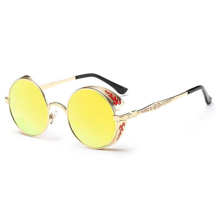Retro Carved Round Sunglasses, Sunglasses#silver frame white mercury, Sunglasses#rimmed gray tablets, Sunglasses#Tyrant gold box gold, Sunglasses#Gold frame gray sheet, Sunglasses#Gold frame red film, Sunglasses#Gold frame green film                   ...