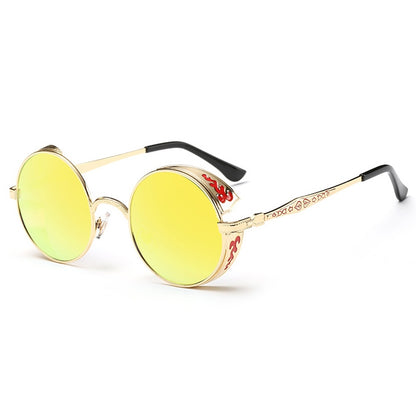 Retro Carved Round Sunglasses, Sunglasses#silver frame white mercury, Sunglasses#rimmed gray tablets, Sunglasses#Tyrant gold box gold, Sunglasses#Gold frame gray sheet, Sunglasses#Gold frame red film, Sunglasses#Gold frame green film                   ...