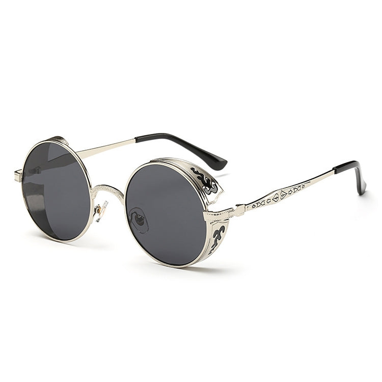 Retro Carved Round Sunglasses, Sunglasses#silver frame white mercury, Sunglasses#rimmed gray tablets, Sunglasses#Tyrant gold box gold, Sunglasses#Gold frame gray sheet, Sunglasses#Gold frame red film, Sunglasses#Gold frame green film                   ...