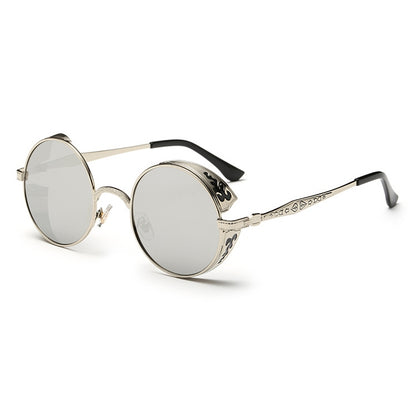 Retro Carved Round Sunglasses, Sunglasses#silver frame white mercury, Sunglasses#rimmed gray tablets, Sunglasses#Tyrant gold box gold, Sunglasses#Gold frame gray sheet, Sunglasses#Gold frame red film, Sunglasses#Gold frame green film                   ...